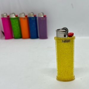 Yellow Glitter Case fits standard size Bic J6